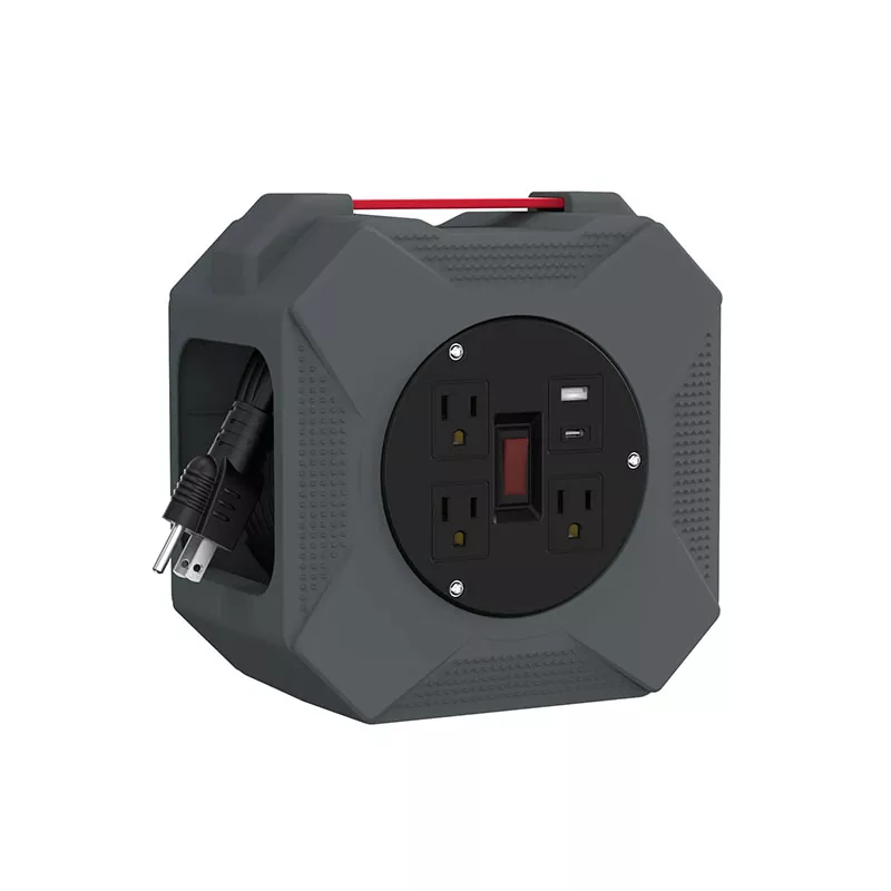 3 Steckdosen USB2.4a Kunststoffkabeltrommel 45 Fuß 3 Steckdosen USB2.4a Kunststoffkabeltrommel 45 Fuß