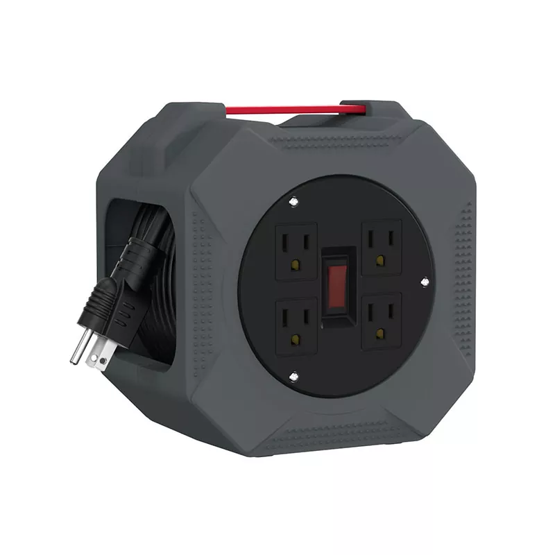 Kunststoff-Kabeltrommel mit 4 Ausgängen, 30 Fuß Kunststoff-Kabeltrommel mit 4 Ausgängen, 30 Fuß