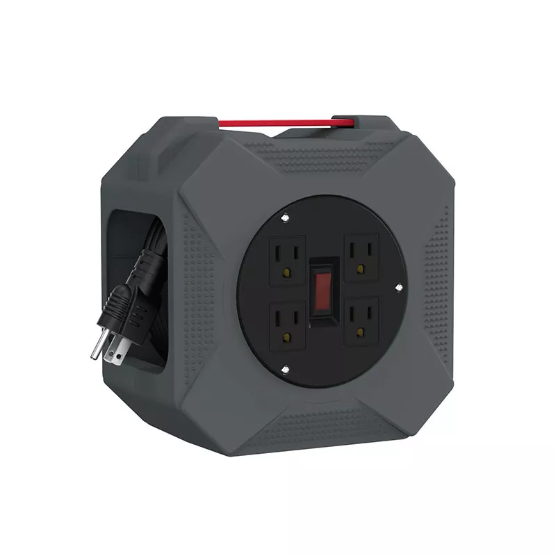 Kunststoff-Kabeltrommel mit 4 Ausgängen, 45 Fuß Kunststoff-Kabeltrommel mit 4 Ausgängen, 45 Fuß