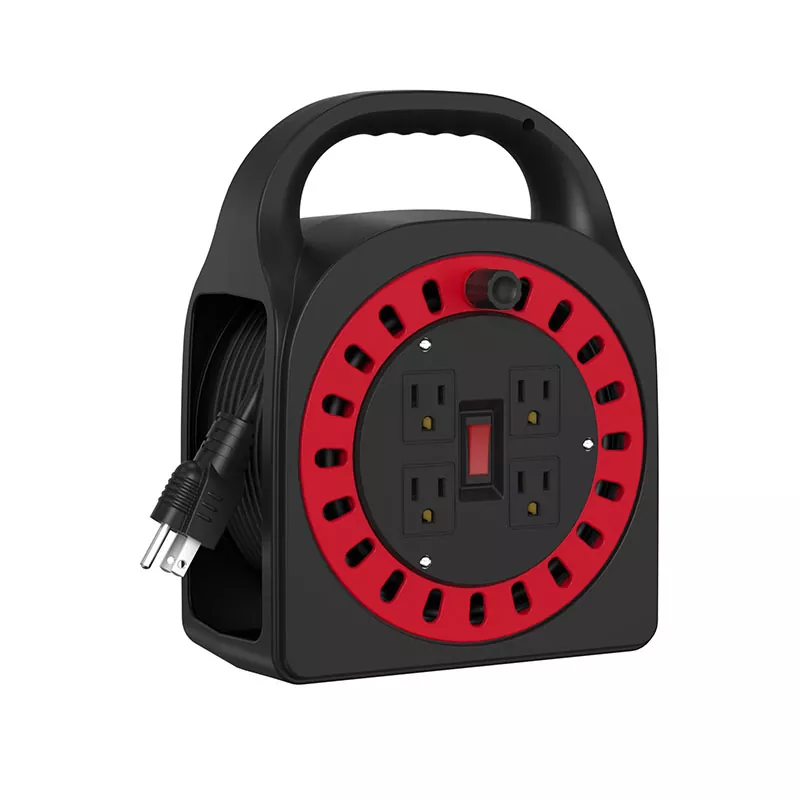 Kunststoff-Kabeltrommel mit 4 Ausgängen, 50 Fuß Kunststoff-Kabeltrommel mit 4 Ausgängen, 50 Fuß