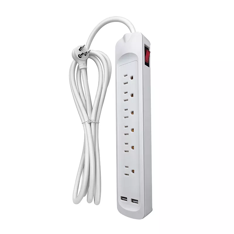 6 Steckdosen USB-Steckdosenleiste