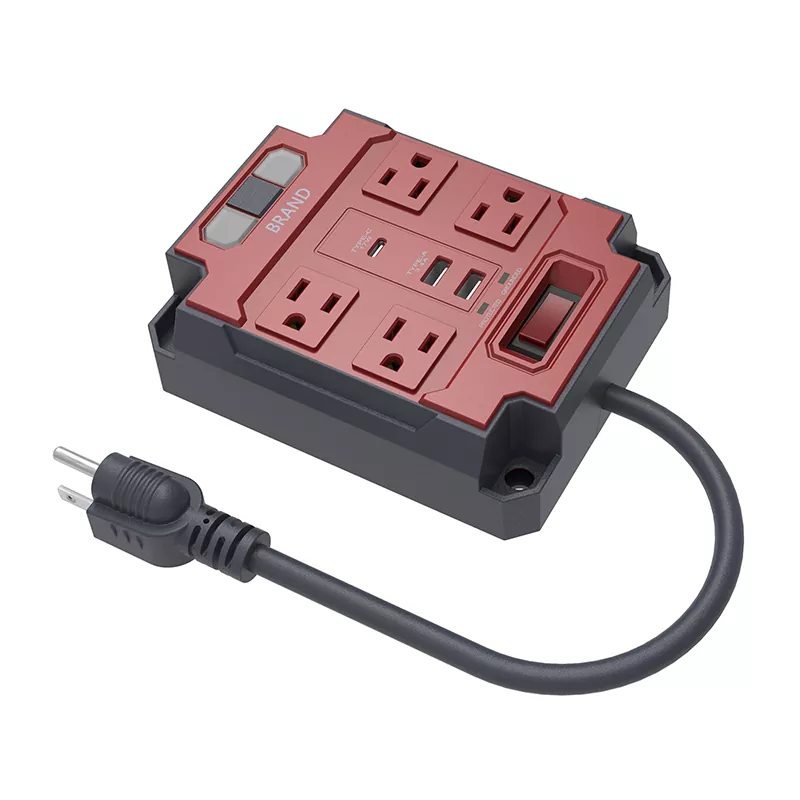 4 Outlets Power Strip With Light